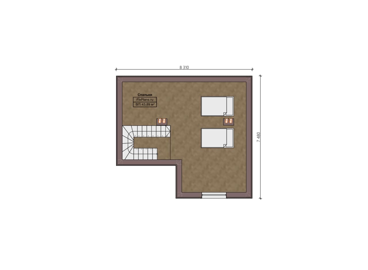 План мансардного этажа — проект F-15650
