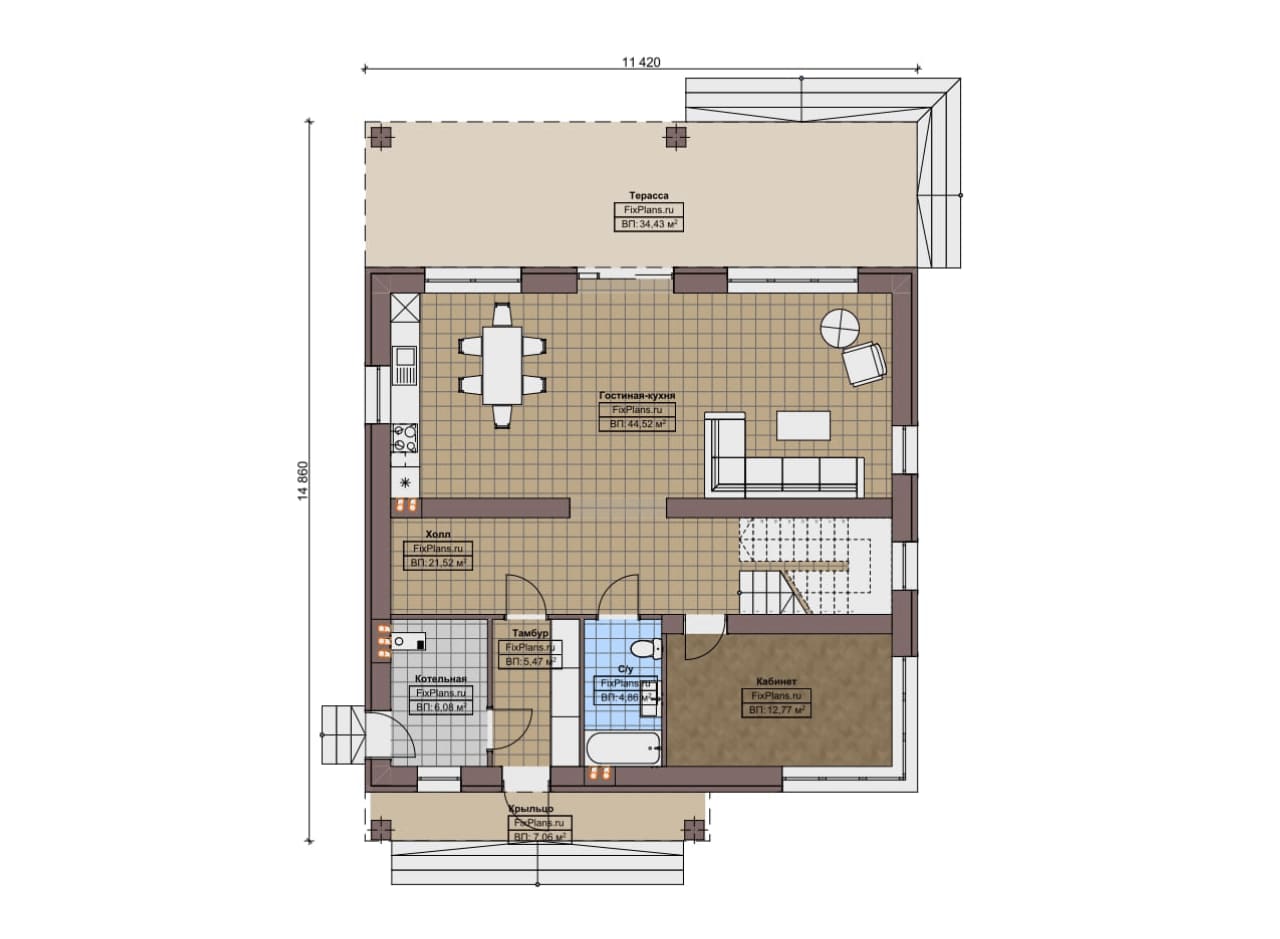 Планировка Двухэтажный дом F-12221