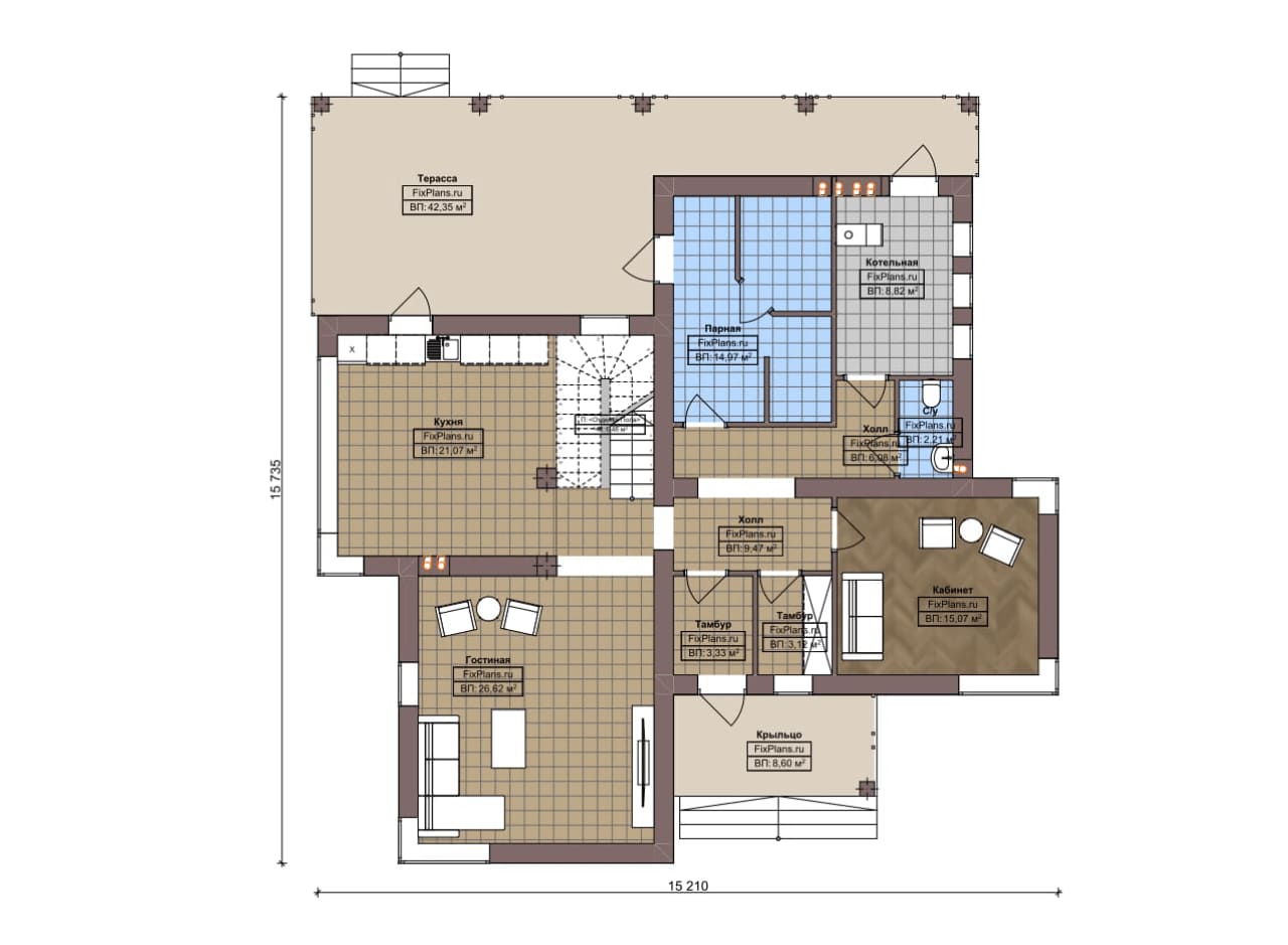 Планировка Двухэтажный дом F-21455
