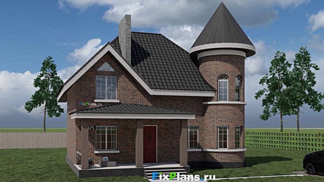 Одноэтажный дом с мансардой  F - 1025