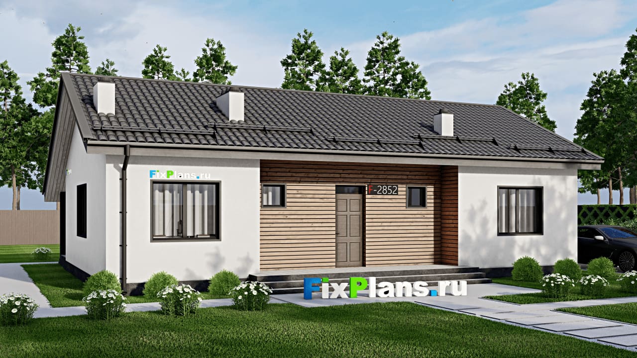 Одноэтажный дом F - 2852 — фасад